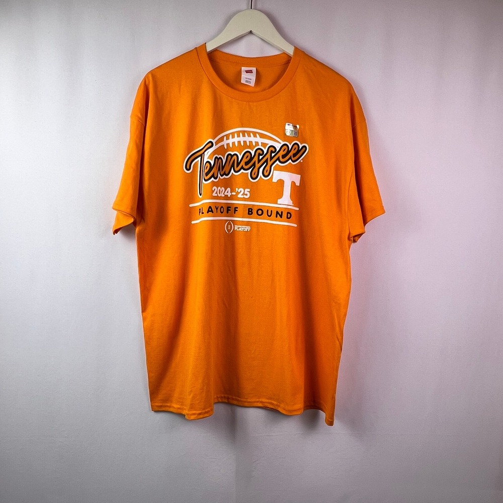 Tennessee Voluntees Playoff Bound 2024 2025 Orange NCAA Football T Shirt Mens XL